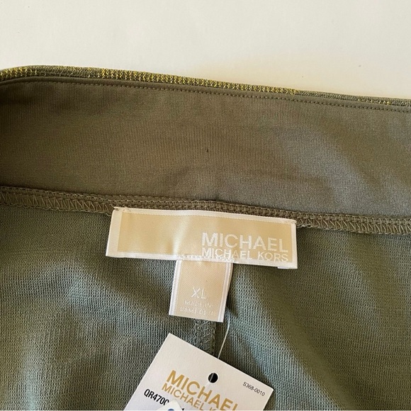 Michael Michael Kors Green and Gold Zebra Print Mini Pencil Skirt - Picture 5 of 7